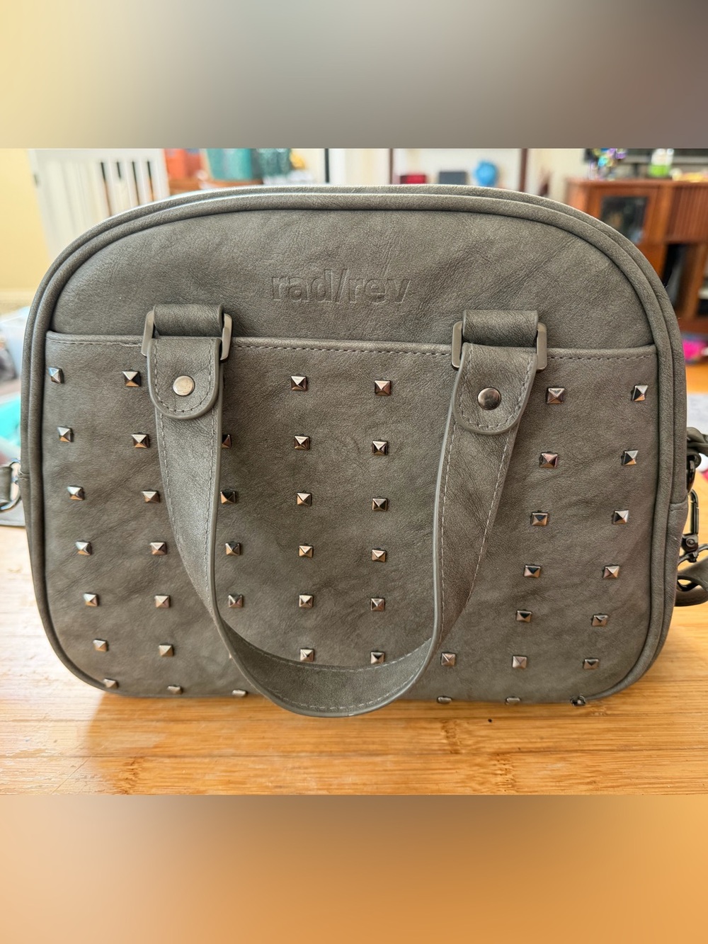 Rad Rev Grey Studded Everyday Tote Bag